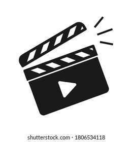 Clapperboard icon. vector illustration. color editable. isolated on blank background