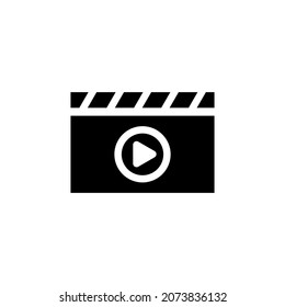 clapperboard icono icono ilustración vectorial plantilla de logotipo para muchos fines. Aislado sobre fondo blanco.