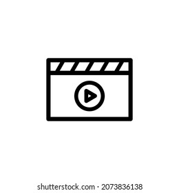 clapperboard icon vector illustration logo template for many purpose. Isolated on white background.