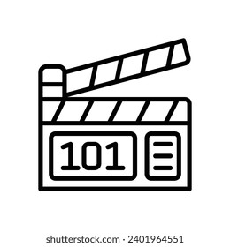 clapperboard icon. vector line icon for your website, mobile, presentation, and logo design.