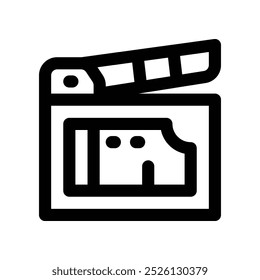 ícone clapperboard. ícone de linha de vetor para seu site, celular, apresentação e design de logotipo.