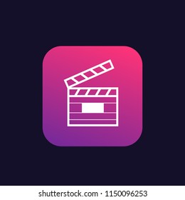 clapperboard icon, vector sign