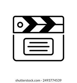 Clapperboard icon vector stock illustration