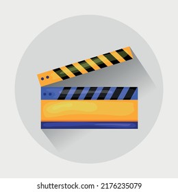 Clapperboard icon for video shooting on a white background. Vector illustration.