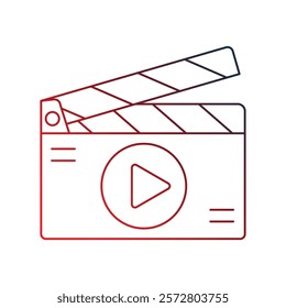 clapperboard icon with white background vector stock illustration