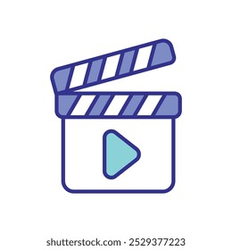 Clapperboard icons vector stock illustration.