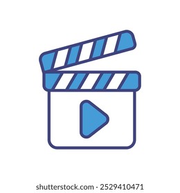 Clapperboard icons vector stock illustration.