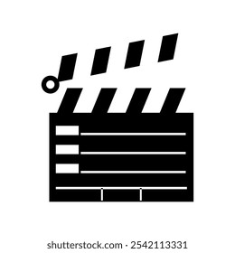 Clapperboard ilustrado em um plano de fundo