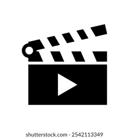 Clapperboard ilustrado em um plano de fundo