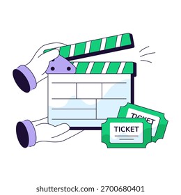 Ilustração Clapperboard em design vetorial moderno