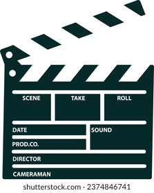 Clapperboard isolated on white background with clipping path