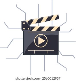 Clapperboard isolated on a white background creative vector illustration