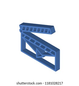 Clapperboard isometric left top view 3D icon