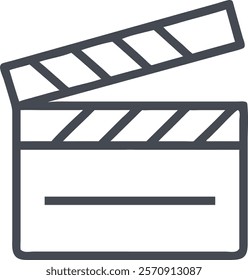 clapperboard line art  vector on white background