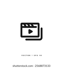 Clapperboard Line Icon. Editable Stroke