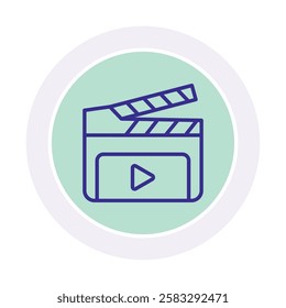 Clapperboard line icon, editable vector icon, pixel perfect, illustrator ai file 