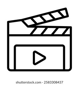 Clapperboard line icon, editable vector icon, pixel perfect, illustrator ai file 