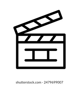 clapperboard line icon illustration vector graphic. Simple element illustration vector graphic, suitable for app, websites, and presentations isolated on white background