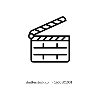 Clapperboard line icon. Vector symbol in trendy flat style on white background. Clapperboard sing for design.
