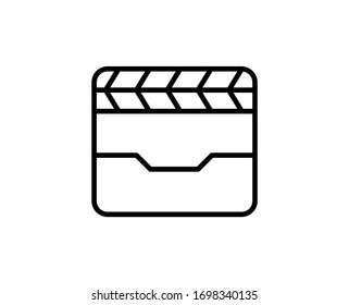 Clapperboard line icon. Vector symbol in trendy flat style on white background. Clapperboard sing for design.