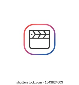 Clapperboard  - Line Vector Icon