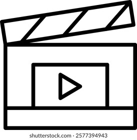 Clapperboard Line Vector Icon Design