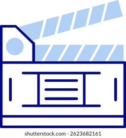 Design de ícone de vetor de linha Clapperboard