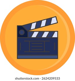 Design de ícone de vetor de linha Clapperboard