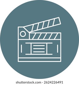 Design de ícone de vetor de linha Clapperboard