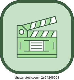 Design de ícone de vetor de linha Clapperboard