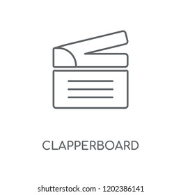 Clapperboard linear icon. Clapperboard concept stroke symbol design. Thin graphic elements vector illustration, outline pattern on a white background, eps 10.