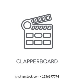 Clapperboard linear icon. Modern outline Clapperboard logo concept on white background from Cinema collection. Suitable for use on web apps, mobile apps and print media.