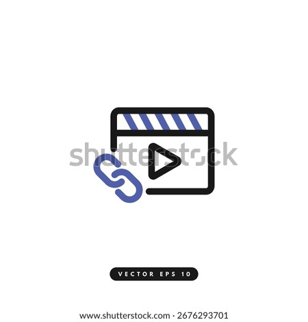 Clapperboard Link Icon. Duo Tone Icon