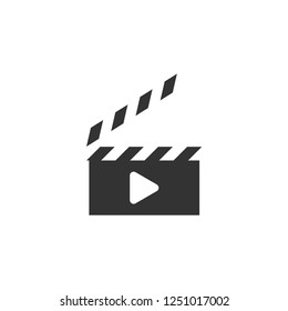 Clapperboard logo graphic design template vector