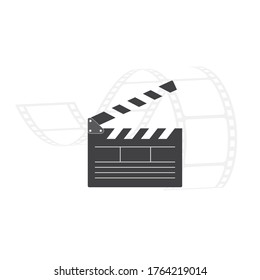 clapperboard  logo icon element vector illustration design