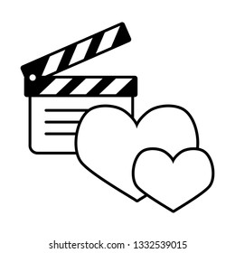 clapperboard love hearts feeling