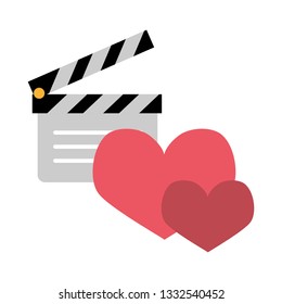 clapperboard love hearts feeling
