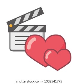 clapperboard love hearts feeling