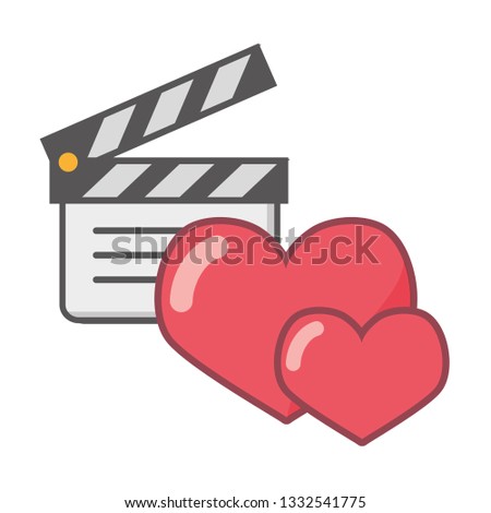 clapperboard love hearts feeling