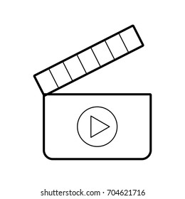 clapperboard with media player isolated icon