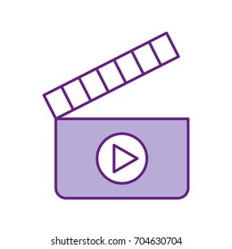 clapperboard with media player isolated icon