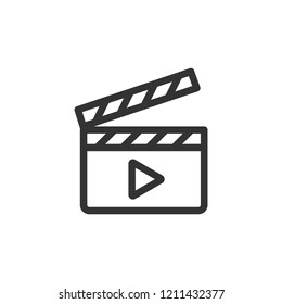 Clapperboard movie icon vector image