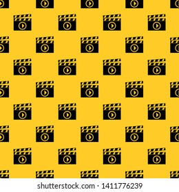 Clapperboard for movie shooting pattern seamless vector repeat geometric yellow for any design