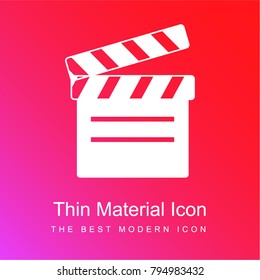 Clapperboard for numbering scenes on films red and pink gradient material white icon minimal design