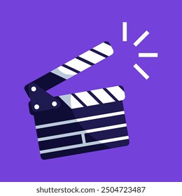 Clapperboard numerator icon. Flat style. Vector icon.