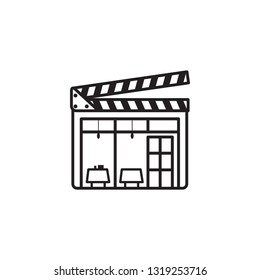 Clapperboard and office vector illustration