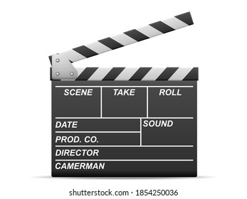 Clapperboard on a white background. Vector illustration.