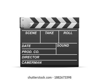 Clapperboard on a white background. Vector illustration.