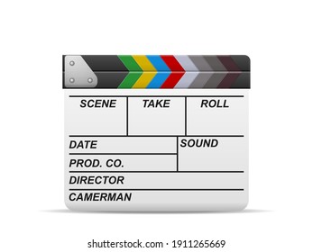 Clapperboard on a white background. Vector illustration.