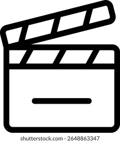 Ícone de Contorno de Clapperboard em Estilo Negrito